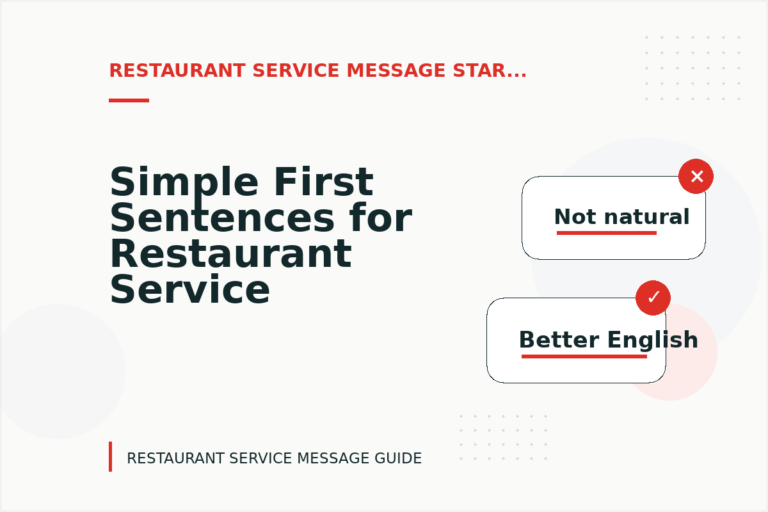 Simple First Sentences for Restaurant Service Messages