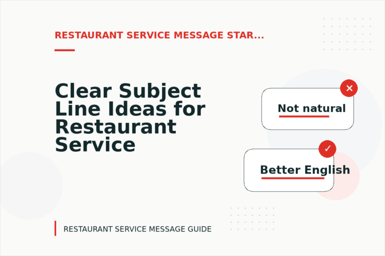 Clear Subject Line Ideas for Restaurant Service Messages Clear Subject Line Ideas for Restaurant Service Messages