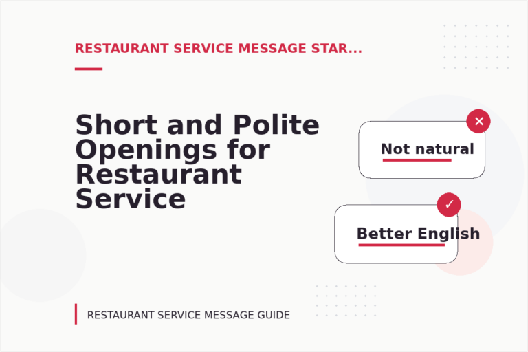 Short and Polite Openings for Restaurant Service Message English