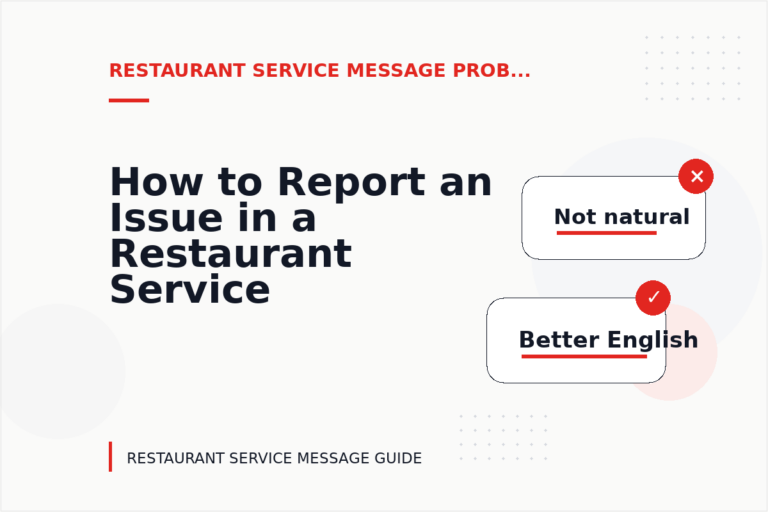 How to Report an Issue in a Restaurant Service Message