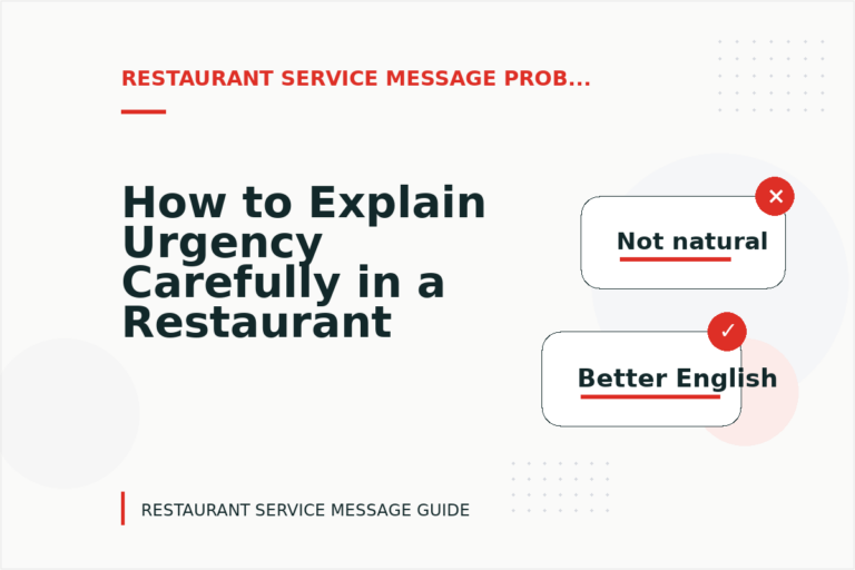 How to Explain Urgency Carefully in a Restaurant Service Message