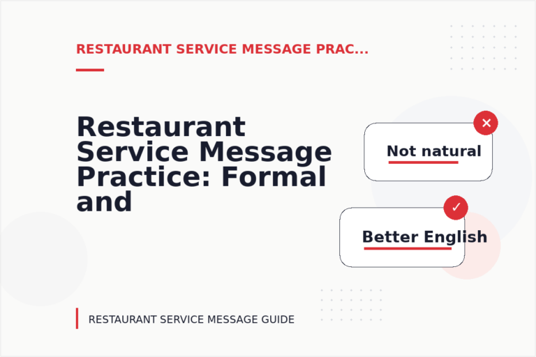 Restaurant Service Message Practice: Formal and Friendly Versions