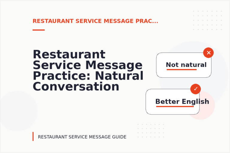 Restaurant Service Message Practice: Natural Conversation Lines