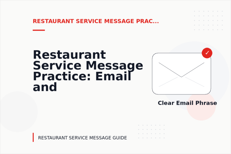 Restaurant Service Message Practice: Email and Message Examples